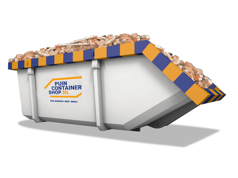 Puincontainer met schaduw