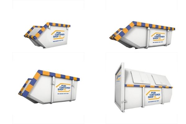 verschillende maten afzetcontainers